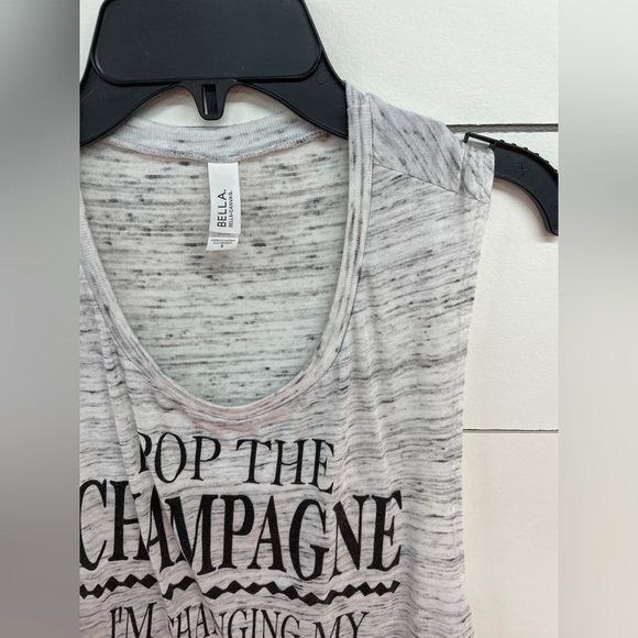 POP THE CHAMPAGNE I’M CHANGING MY LAST NAME - bridal/bride tank top - Picture 4 of 6